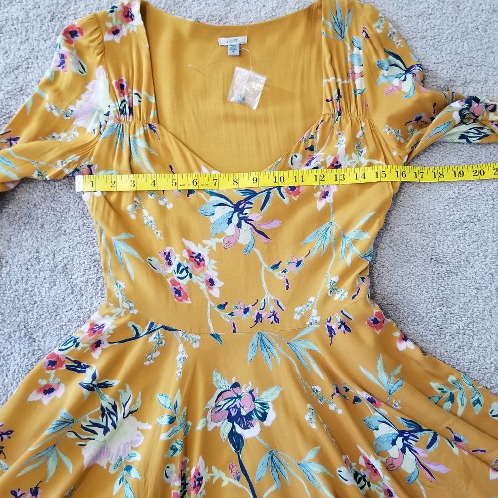 Floral Print Long-Sleeve Mini Dress, Size 2 NWOT - Picture 12 of 16